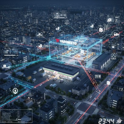 複雑に最適化され、日々変動するヤマト運輸の配送・集荷ルートを示すロジスティクスをイメージした俯瞰図。