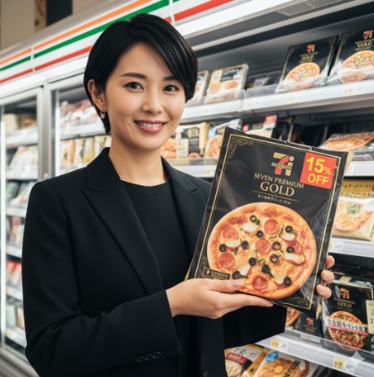 15%引きキャンペーンの主な対象となる「セブンプレミアム ゴールド」の高品質な商品(金のハンバーグやピザなど)。