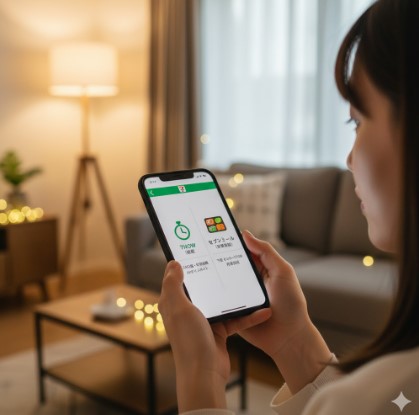 7NOW、セブンミール、公式アプリなど、異なるセブンイレブンのアプリサービスをスマートフォンで比較している様子。