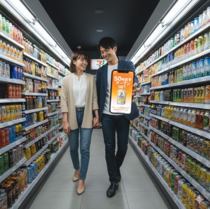 スマートフォンアプリに表示されたセブンイレブンのチューハイ割引クーポン。