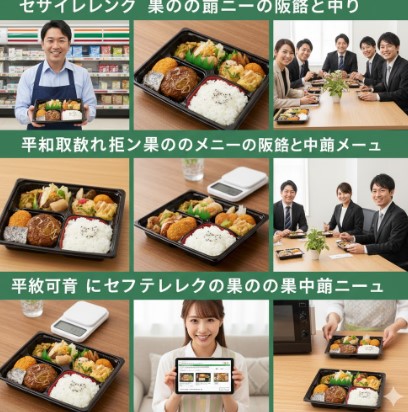 自宅でタブレットを使いセブンイレブンのセブンミールで幕の内弁当を注文している日本の女性。