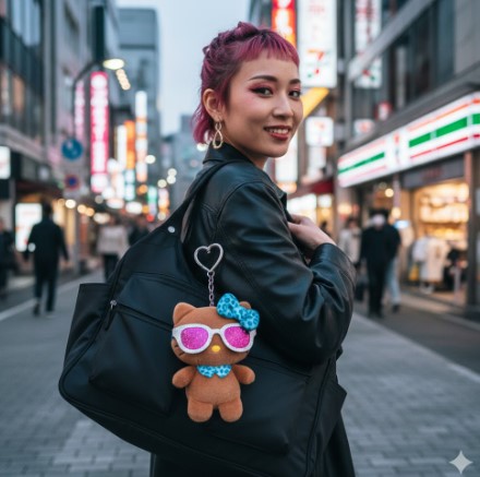 mini増刊の日焼けキティポーチチャーム