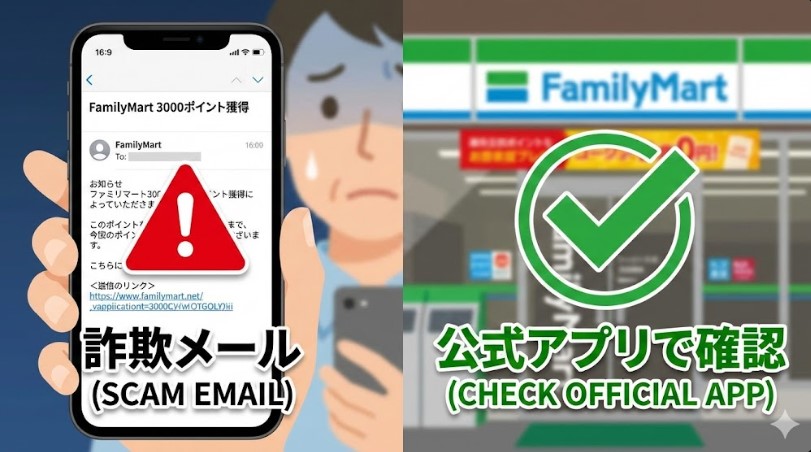 ファミリーマート3000ポイントメールは詐欺？店長が解説