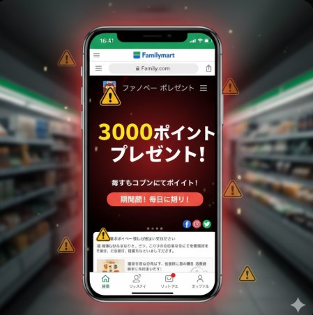 ファミペイを装う迷惑メールの特徴