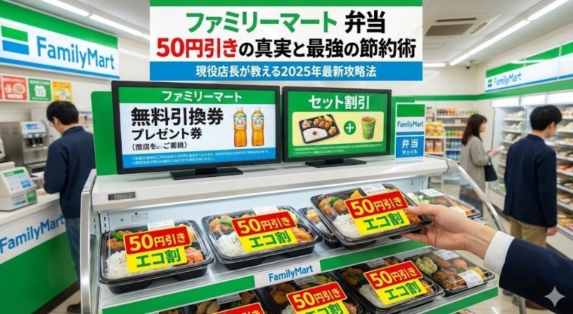 ファミマ弁当50円引きの真実！シール時間とクーポン術