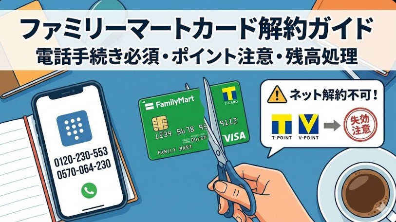 ファミリーマートカード解約ガイド！電話番号やポイント注意点を解説