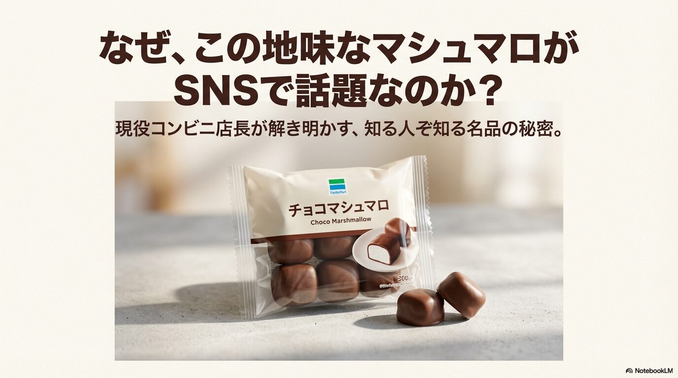 ファミリーマートのチョコマシュマロがSNSで話題の理由を現役店長が解説するスライドの表紙