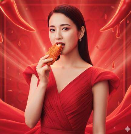 ファミチキレッドの赤い服を着た女優は誰