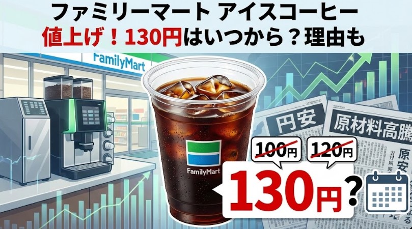 ファミリーマートアイスコーヒー値上げ！130円はいつから？理由も