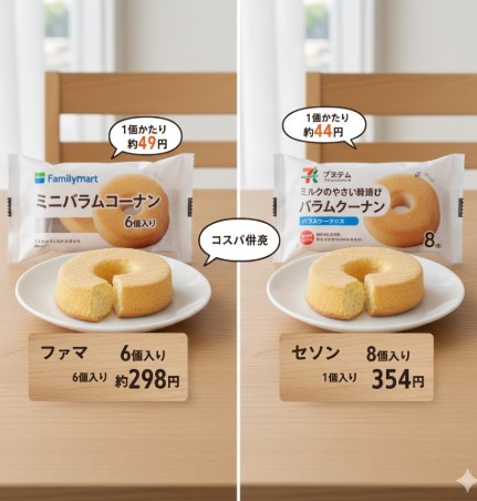 結論:ファミマのミニバームクーヘン6個入りの値段