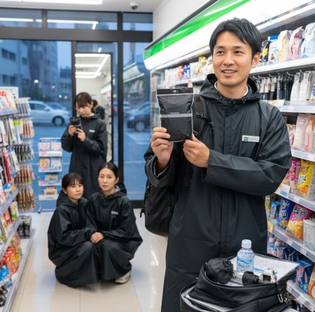 高機能な素材のレインポンチョ