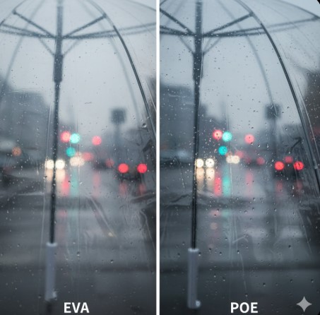 折りたたみ傘の65cmと50cmの展開状況