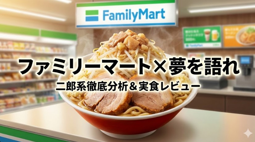 ファミリーマート夢を語れ実食！二郎系麺の評価とカロリー徹底分析