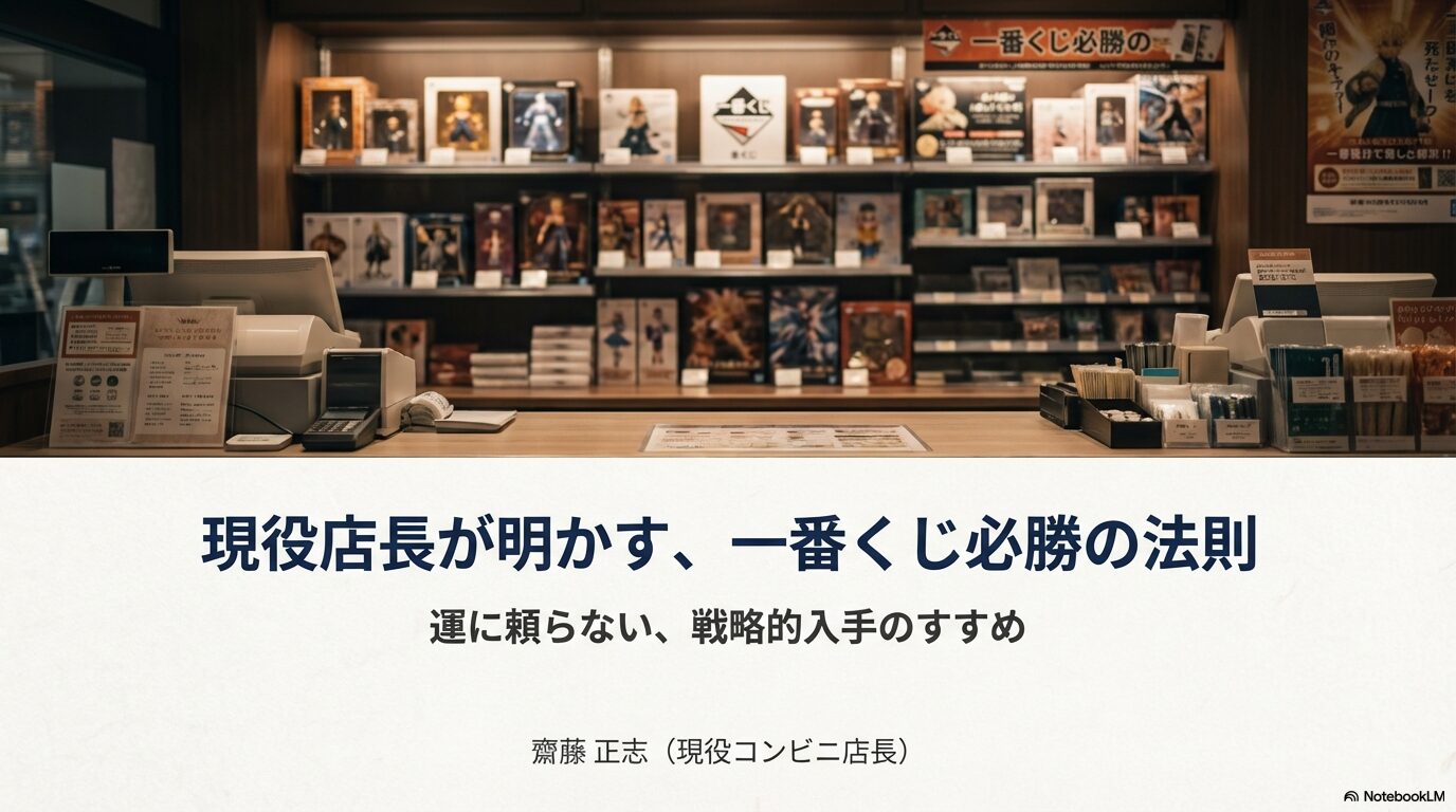 現役コンビニ店長の齋藤正志が教える、一番くじを運に頼らず戦略的に入手するための必勝法則タイトル画像